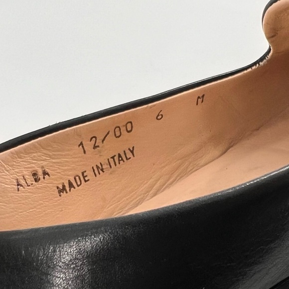 Bally Alba flats 6 black Italian leather smoking loafers old money minimalist - Picture 11 of 12